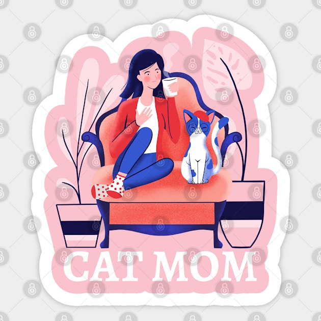 cat mom Sticker by Houseofwinning